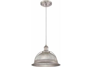 4895105610911 - - Pendelleuchte Retro Nickel und Klarglas mit 1 Lampe