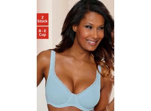 4895138622387 - Große Größen Doppelpack T-Shirt-BHs hellblau+weiß Gr105E