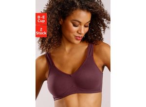 4895138631525 - Große Größen Doppelpack Basic-BHs ohne Bügel bordeaux+weiß Gr90B