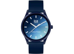 4895173309960 - Solaruhr ICE-WATCH ICE solar power - Medium 3H Armbanduhren blau (dunkelblau) Damen Armbanduhr Damenuhr Herrenuhr unisex Silikonarmband analog