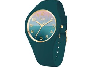 4895173314650 - Quarzuhr ICE-WATCH ICE horizon - Verdigris Medium 3H 021354 Armbanduhren grün Damen Armbanduhr Damenuhr Mineralglas analog Silikonarmband