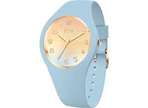 4895173314698 - Quarzuhr ICE-WATCH ICE horizon - Blue gold Small 3H 021358 Armbanduhren blau Damen Quarzuhren Armbanduhr Damenuhr Silikon Mineralglas analog