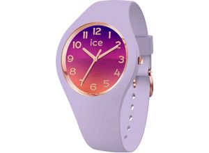 4895173314711 - Quarzuhr ICE-WATCH ICE horizon - Purple night Small 3H 021360 Armbanduhren lila Damen Armbanduhr Damenuhr Mineralglas analog Silikonarmband