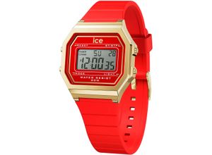 4895173318399 - Chronograph ICE-WATCH ICE digit retro - Small Armbanduhren rot Damen Armbanduhr Quarzuhr Damenuhr Herrenuhr Silikonarmband Datum