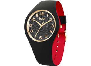 4895173319303 - Quarzuhr ICE-WATCH ICE loulou - Small 3H Armbanduhren schwarz (schwarz rot) Damen Armbanduhr Damenuhr analog Silikonarmband