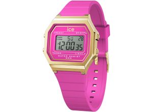 4895173320620 - Chronograph ICE-WATCH ICE digit retro - Small Armbanduhren rosa (pink) Damen Quarzuhr Armbanduhr Damenuhr Datum digital Silikonarmband