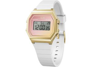 4895173326981 - Chronograph ICE-WATCH ICE digit retro sunset - Small Armbanduhren weiß (weiß rosa) Damen Quarzuhren Quarzuhr Armbanduhr Damenuhr Datum digital Silikonarmband