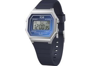 4895173333088 - Chronograph ICE-WATCH ICE digit retro sunset - Small Armbanduhren dunkelblau Damen Quarzuhr Armbanduhr Damenuhr digital Silikonarmband Stoppfunktion