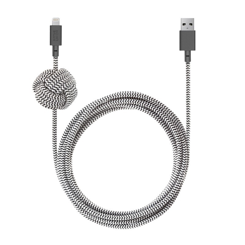 4895200436805 - NCABLE-L-ZEB-NP Night Cable USB-A to Lightning 3m Zebra NCABLE-L-ZEB-NP 4895200436805