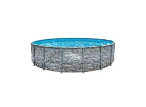 4895215117478 - Rundpool Elite Frame Swimmingpool Ø 549 x 132 cm Steinoptik