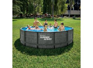 4895215117492 - Aufstellpool Elite Frame Swimmingpool Rattan Ø 427 x 107 cm