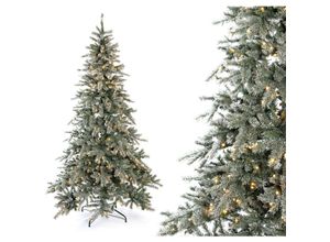 4895215154022 - - künstlicher Weihnachtsbaum Fichte Frost grün 210 cm mit Lichterkette