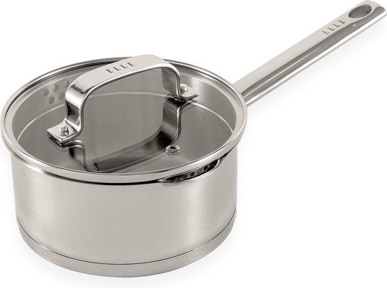 4895218338184 - Modern Edelstahltopf mit Deckel - Ø 16 cm - Kochtopf - PFAS frei - Induktion