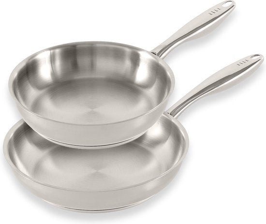4895218338443 - Classique 2-teiliges Bratpfannen-Set aus Edelstahl - Ø 24 & 28 cm - PFAS-frei - Induktion