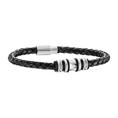 4895220923934 - Schwarzes Lederarmband Trucker für Herren