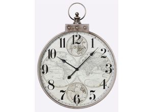 4895228808318 - Wanduhr HEINE HOME Wanduhren Gr B H T 60 cm x 805 cm x 65 cm silberfarben (antiksilberfarben) Wanduhren