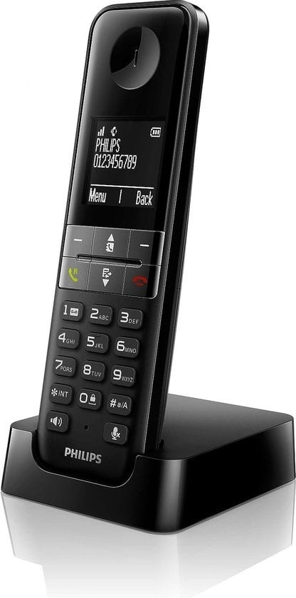 4895229101111 - D4701B Schnurloses DECT-Telefon - 46 cm Display - Plug-and-Play - Optimiertes Design - Schwarz