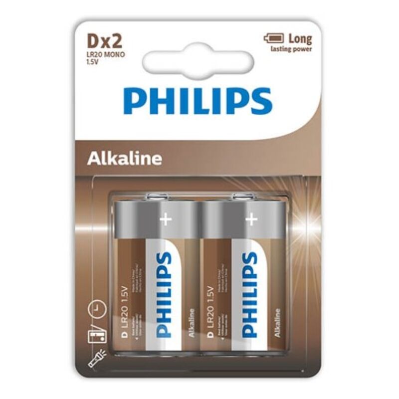 4895229108011 - PHILIPS - ALKALINE BATTERIE D LR20 BLISTER*2 4895229108011 - PHILIPS - ALKALINE BATTERIE D LR20 BLISTER*2