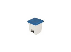 4897020623021 - EUROKRAFTbasic Pedal- Tretabfallsammler Volumen 30 l BxHxT 410 x 435 x 400 mm weiß Deckel blau