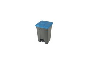 4897020623076 - EUROKRAFTbasic Pedal- Tretabfallsammler Volumen 45 l BxHxT 410 x 600 x 400 mm grau Deckel blau