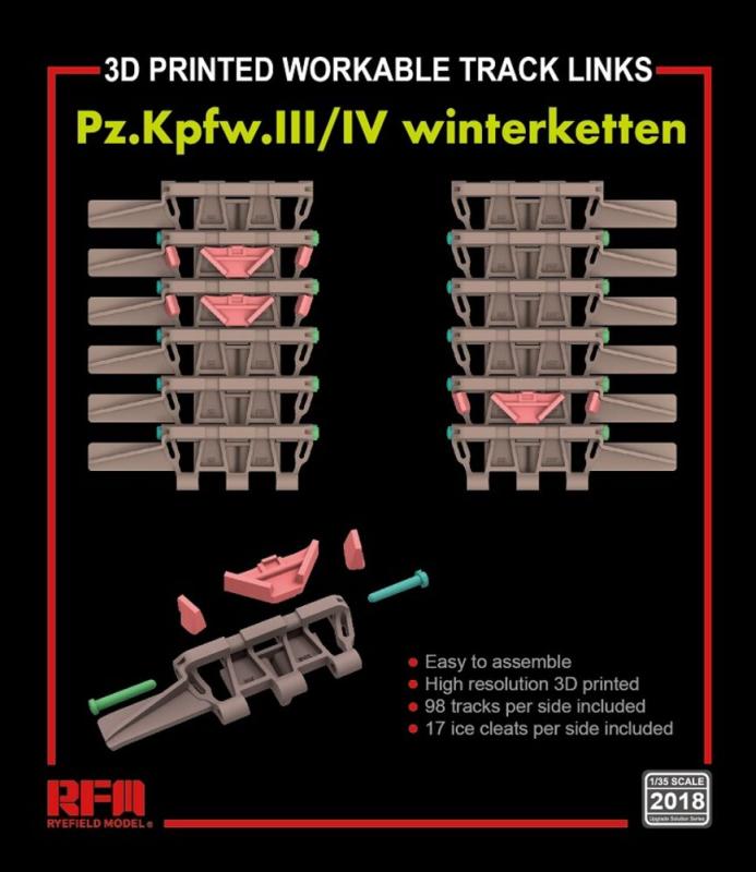 4897062620811 - Workable track links - PzIII IV Winterketten (3D printed)