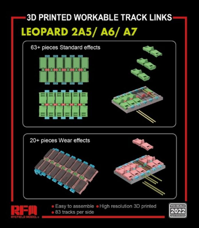 4897062620897 - Workable track links - Leopard 2A5 A6 A7 (3D printed)