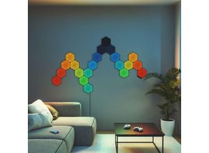 4897105335931 - Led Shapes Ultra Black Hexagons in Schwarz rgbw 9x 2W 900lm Starterset - black - Nanoleaf