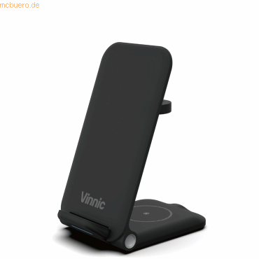 4898338014945 - Vinnic TRIVOR 3-in-1 Travel Wireless Charging Dock black