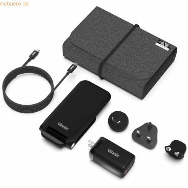 4898338015690 - Vinnic TRIVOR 3-in-1 Travel Kit (65W Dock 12m c) black