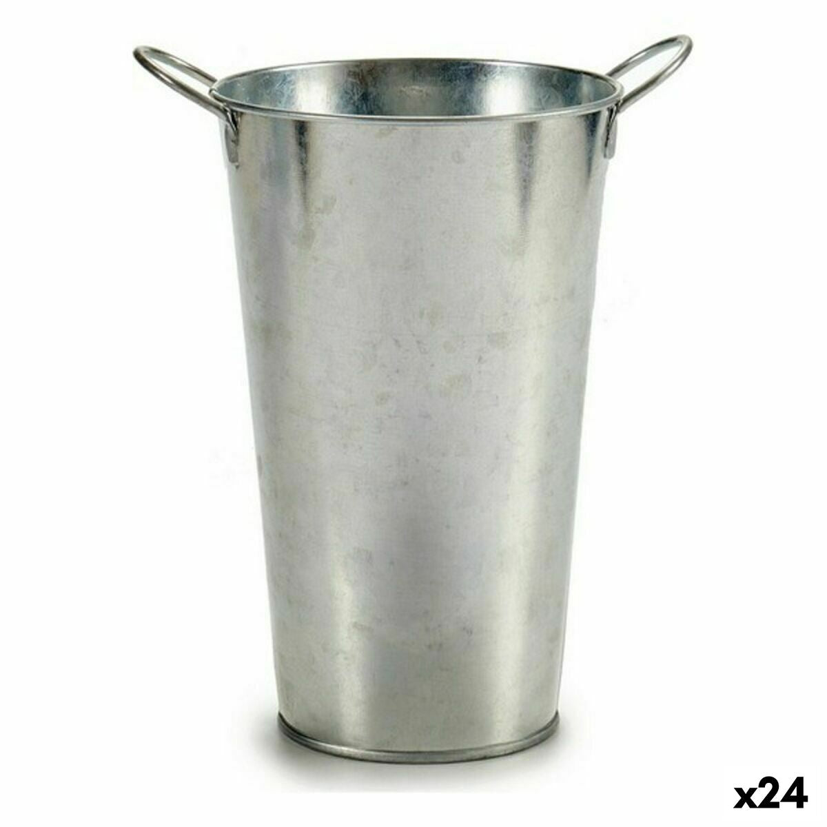 4899888498551 - Planter B00115-B Silver Zinc 15 x 235 x 20 cm With handles (24 Units)