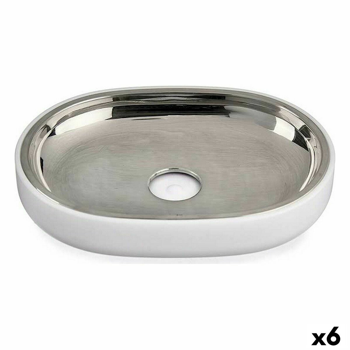 4899888507246 - Seifenschale BP15-004-2 Weiß Silberfarben Edelstahl Kunststoff 95 x 25 x 13 cm (6 Stück) 4899888507246 - Seifenschale BP15-004-2 Weiß Silberfarben Edelstahl Kunststoff 95 x 25 x 13 cm (6 Stück)