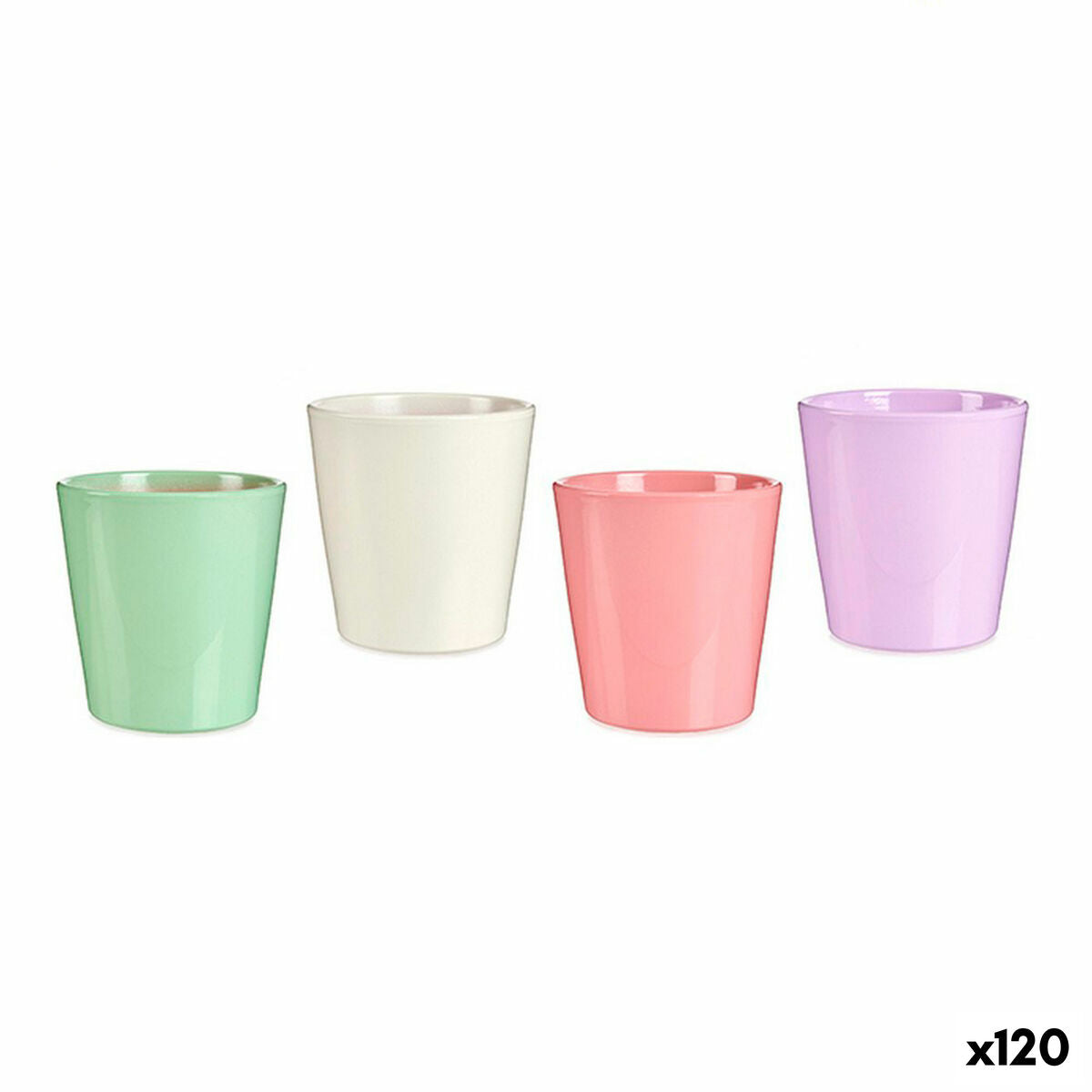 4899888529187 - Plant pot LINCE-CLAROS White Green Pink Lilac Clay 165 x 16 x 165 cm (120 Units)