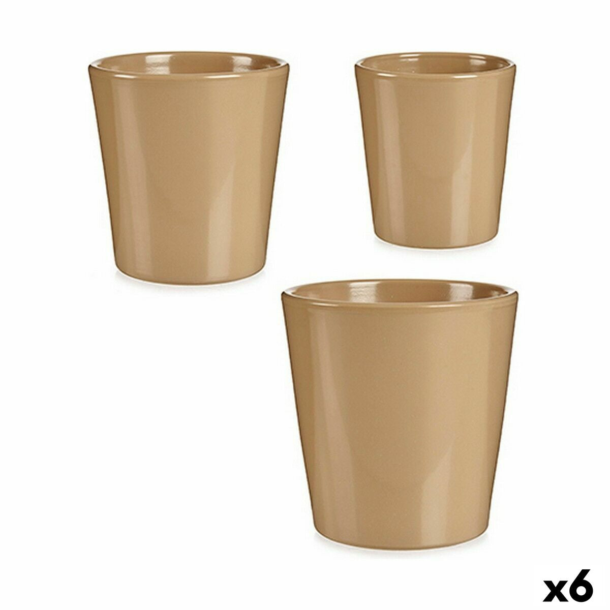 4899888529392 - Set of pots LINCE PQ - TOPO Beige Clay (6 Units)