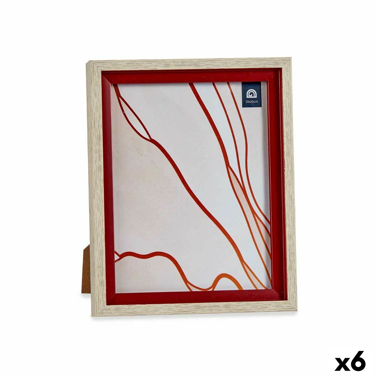 4899888536758 - Fotorahmen Kristall Rot Holz Braun Kunststoff (24 x 2 x 29 cm) (6 Stück)