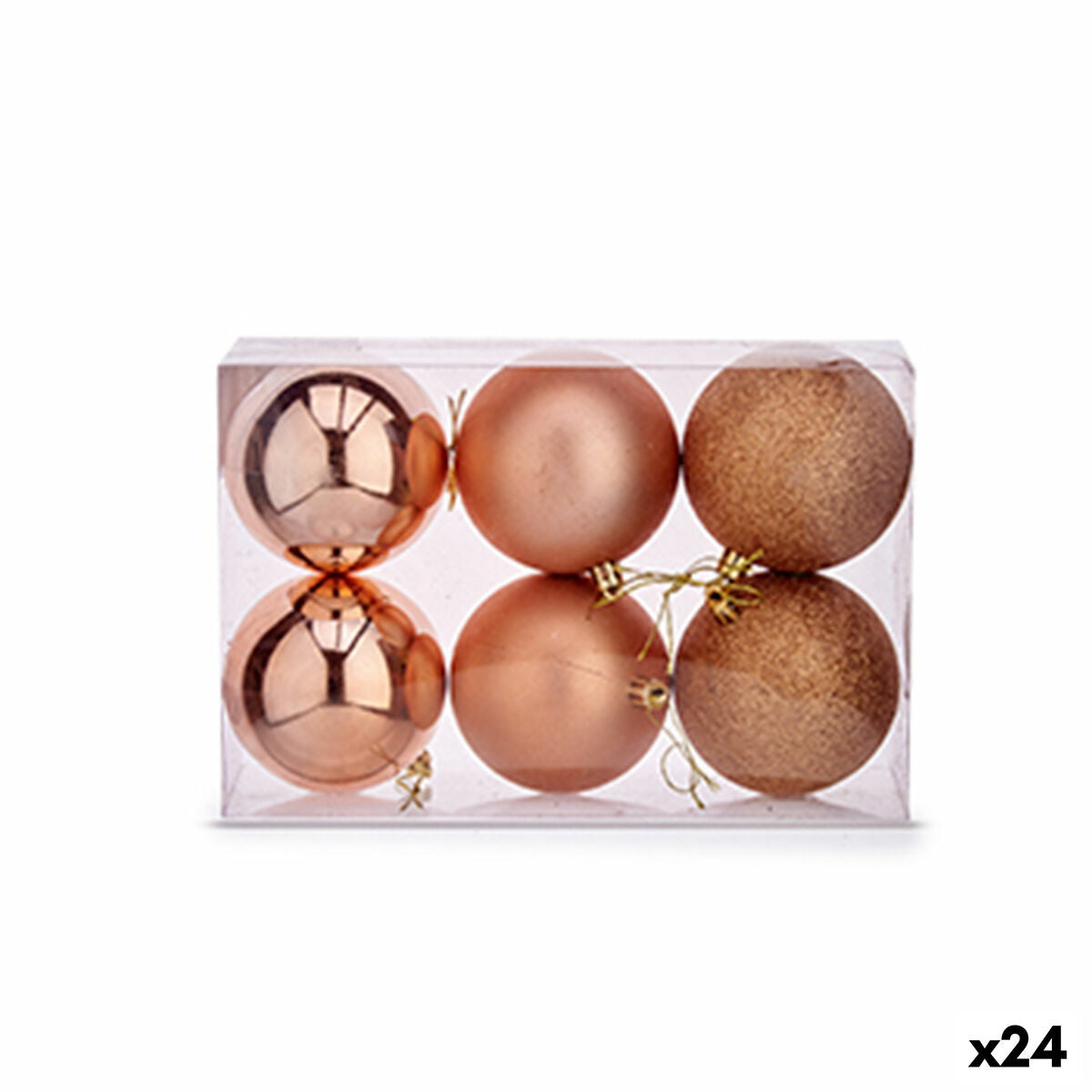 4899888565505 - Set von Weihnachtskugeln Kupfer Kunststoff 8 x 9 x 8 cm (24 Einheiten) 4899888565505 - Set von Weihnachtskugeln Kupfer Kunststoff 8 x 9 x 8 cm (24 Einheiten)