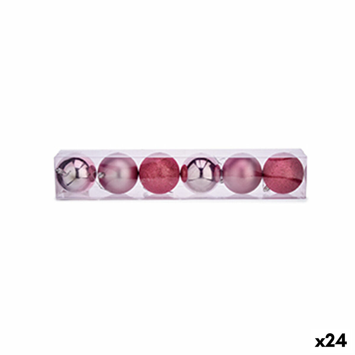 4899888565727 - Weihnachtskugeln-Set Rosa Kunststoff Ø 8 cm (24 Stück)