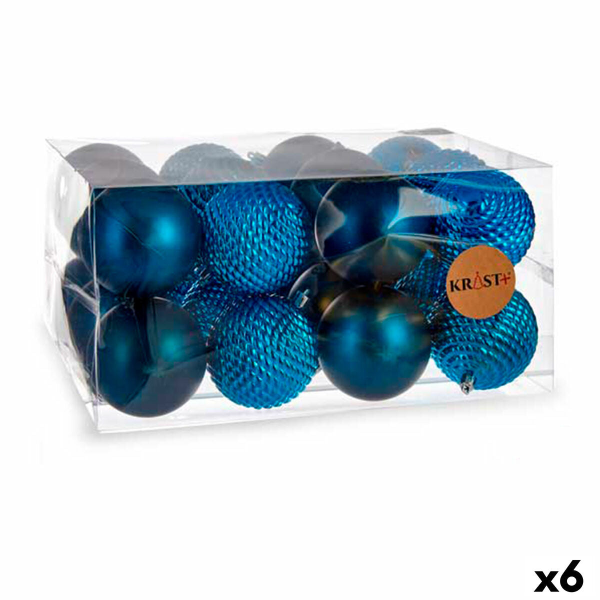 4899888579724 - Weihnachtskugeln-Set Blau Kunststoff Ø 8 cm (6 Stück)