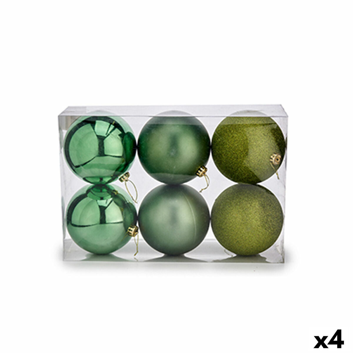 4899888579731 - Set of Christmas balls 15 x 16 x 15 cm Green (4 Units)