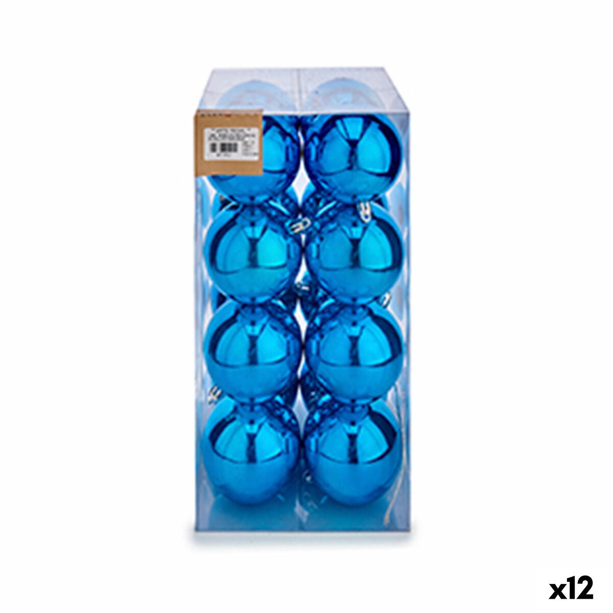 4899888579816 - Weihnachtskugeln-Set Blau Kunststoff 8 x 9 x 8 cm (12 Stück)