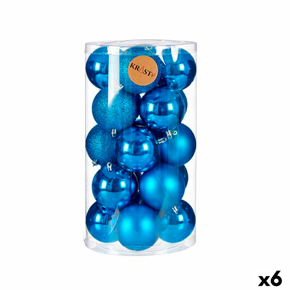 4899888579854 - Weihnachtskugeln-Set Blau Kunststoff 8 x 9 x 8 cm (6 Stück)