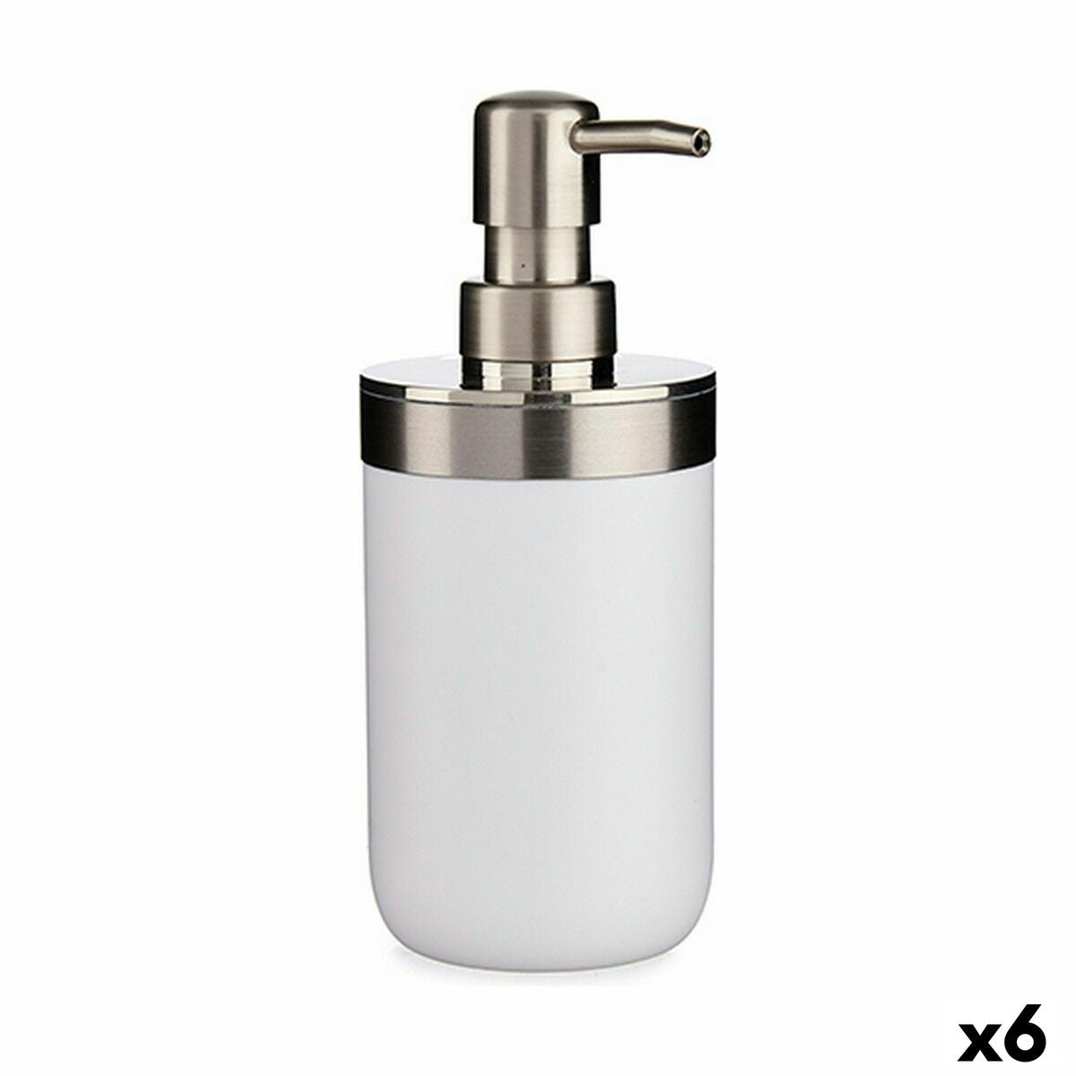 4899888599678 - Seifenspender BP15-001-2 Weiß Silberfarben Kunststoff 350 ml 8 x 17 x 9 cm (6 Stück)