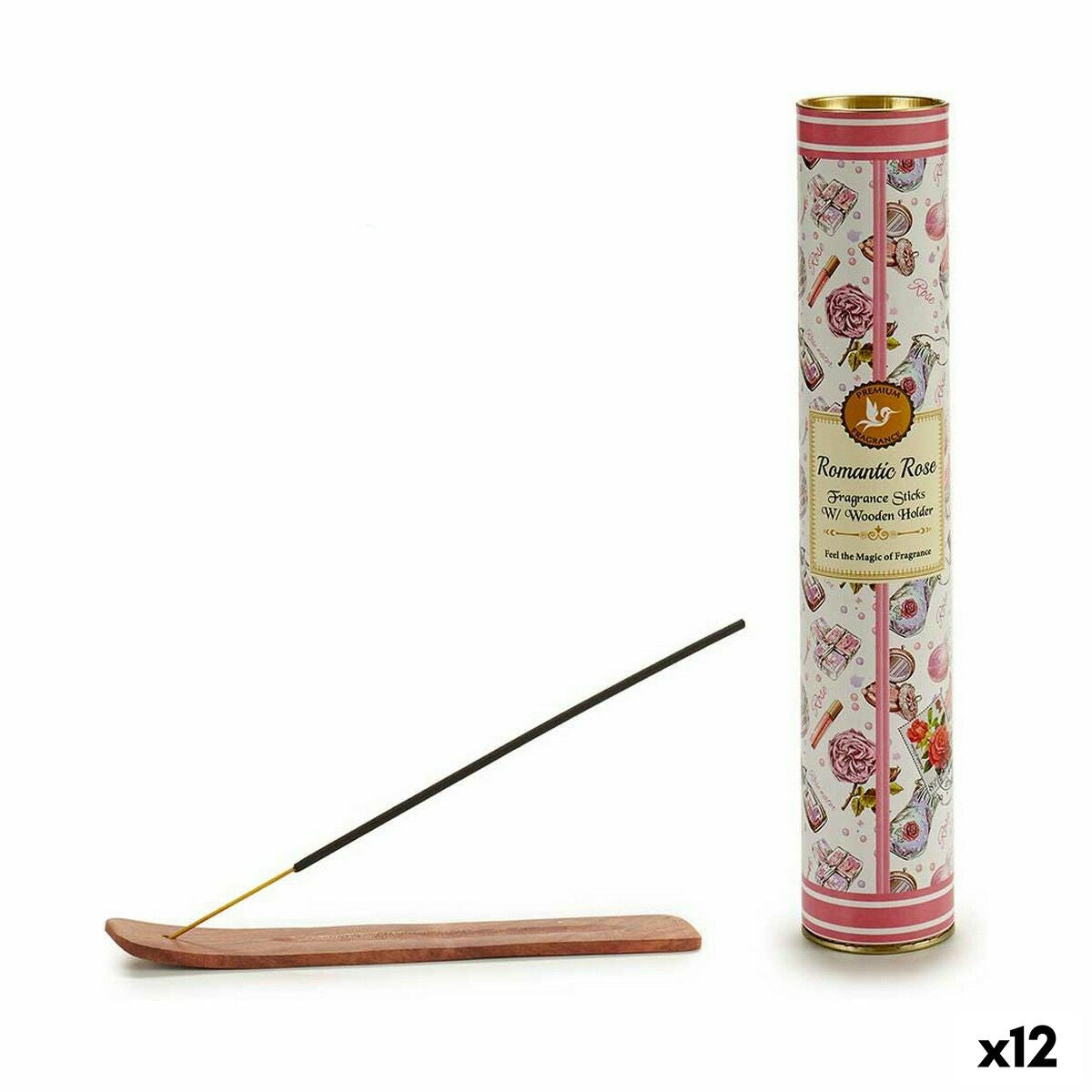 4899888601296 - Weihrauch AD6003 Rosa Blumen Mit Unterstützung (12 Stück)