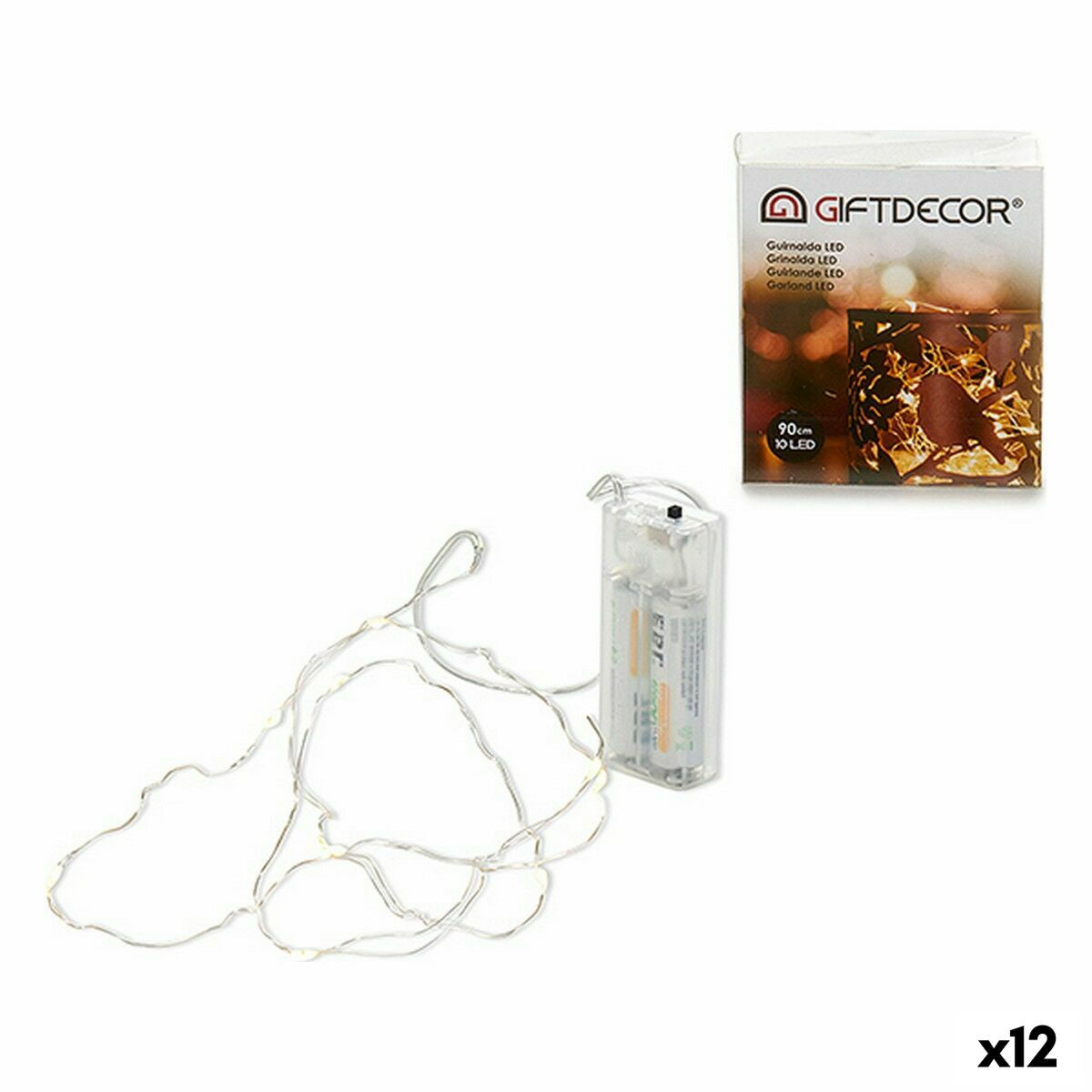 4899888603665 - LED-Lichterkette 90 cm Durchsichtig (12 Stück)