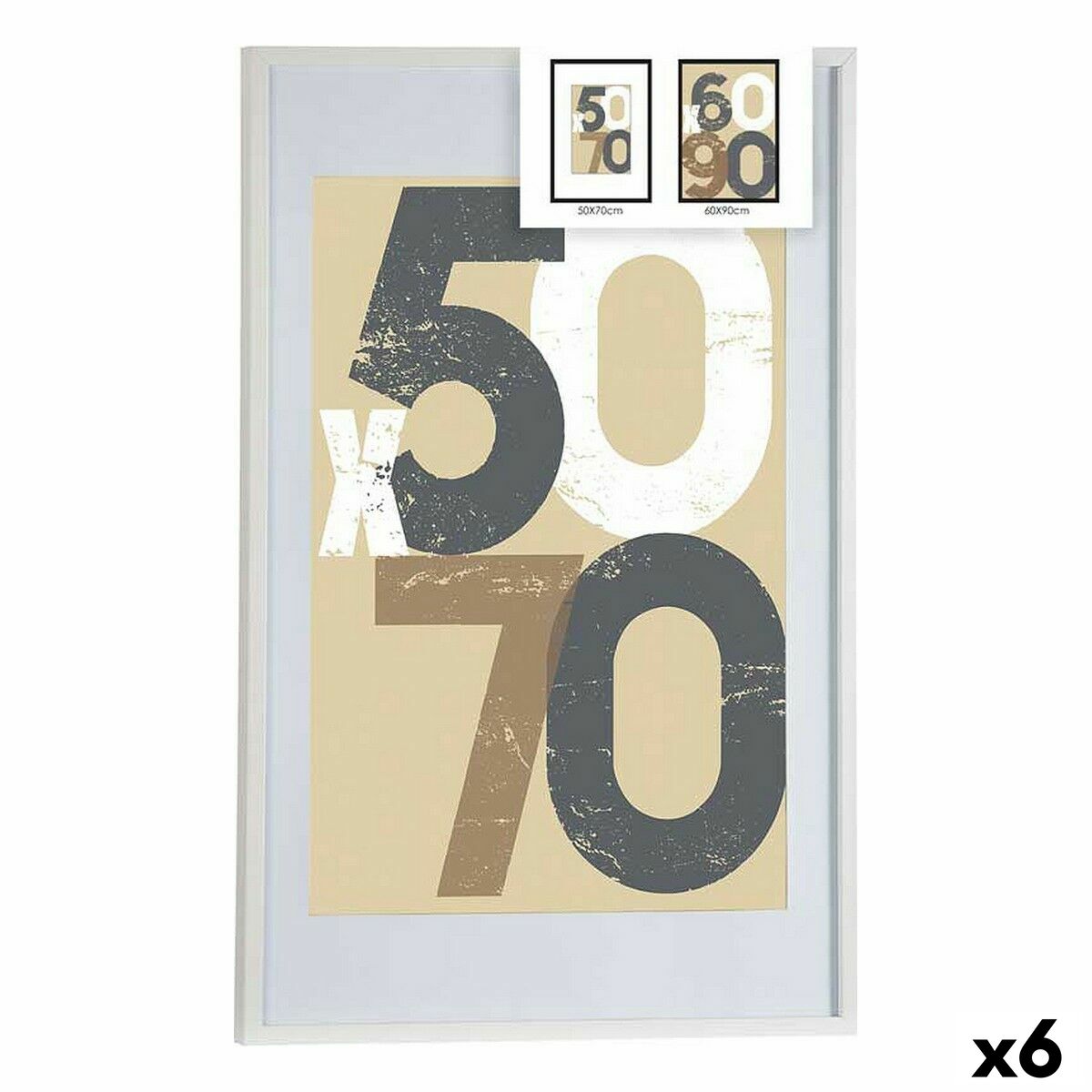 4899888603726 - Fotorahmen 625 x 25 x 925 cm Weiß Kunststoff Holz MDF (6 Stück)