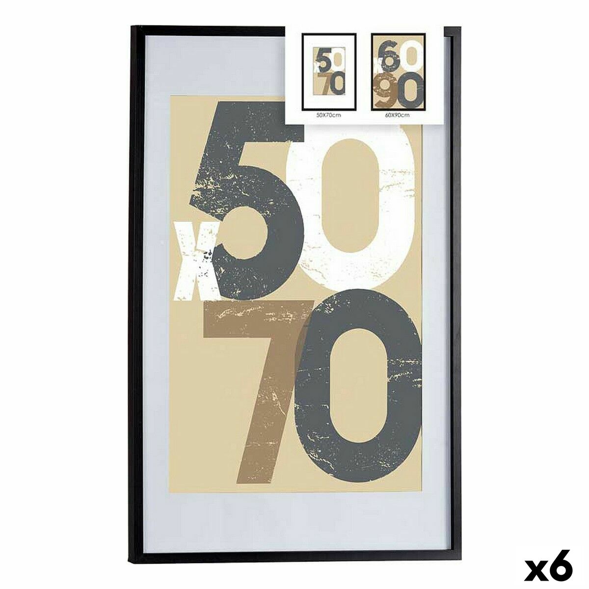 4899888603733 - Fotorahmen 625 x 25 x 925 cm Schwarz Kunststoff Holz MDF (6 Stück)