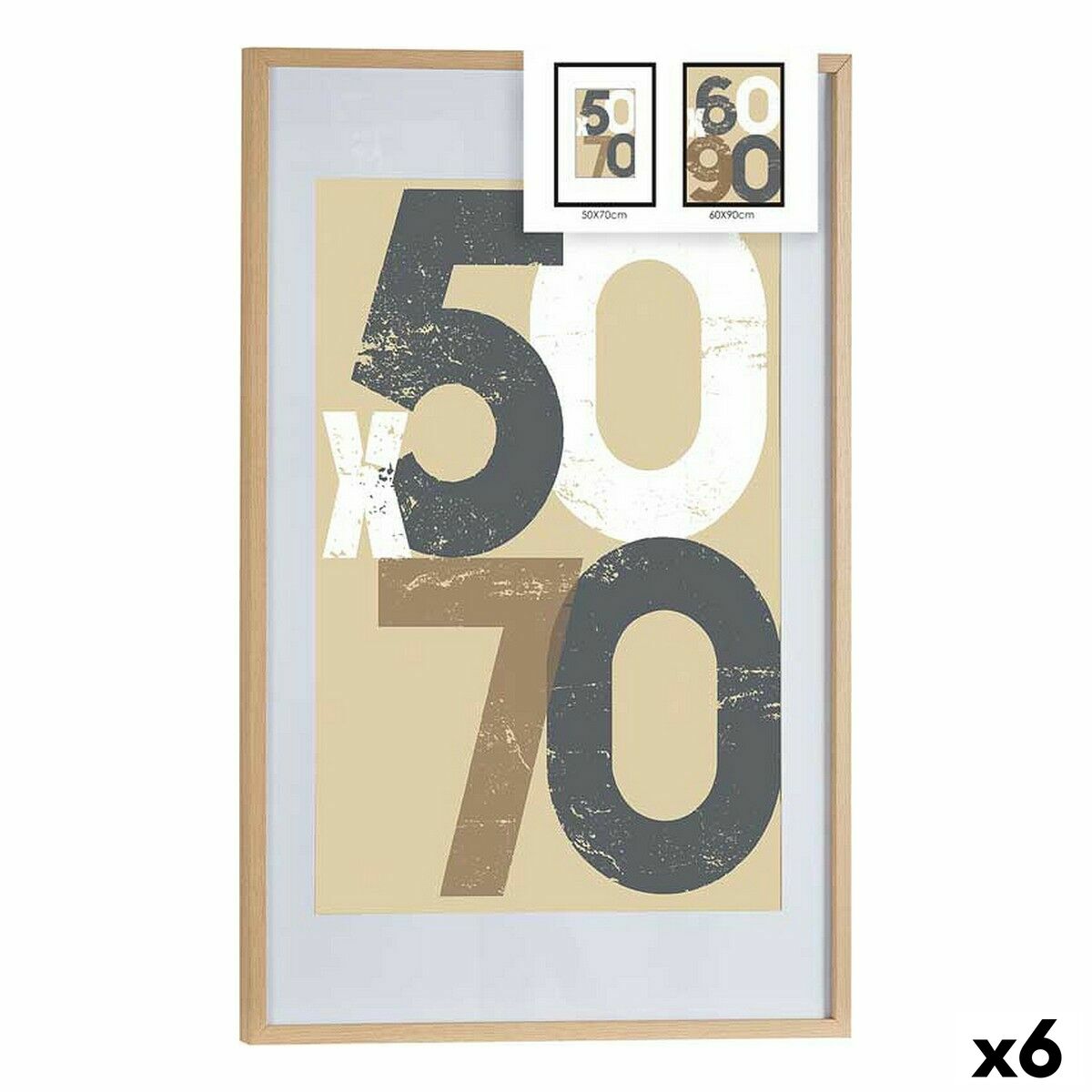 4899888603740 - Fotorahmen 625 x 25 x 925 cm natürlich Kunststoff Holz MDF (6 Stück)