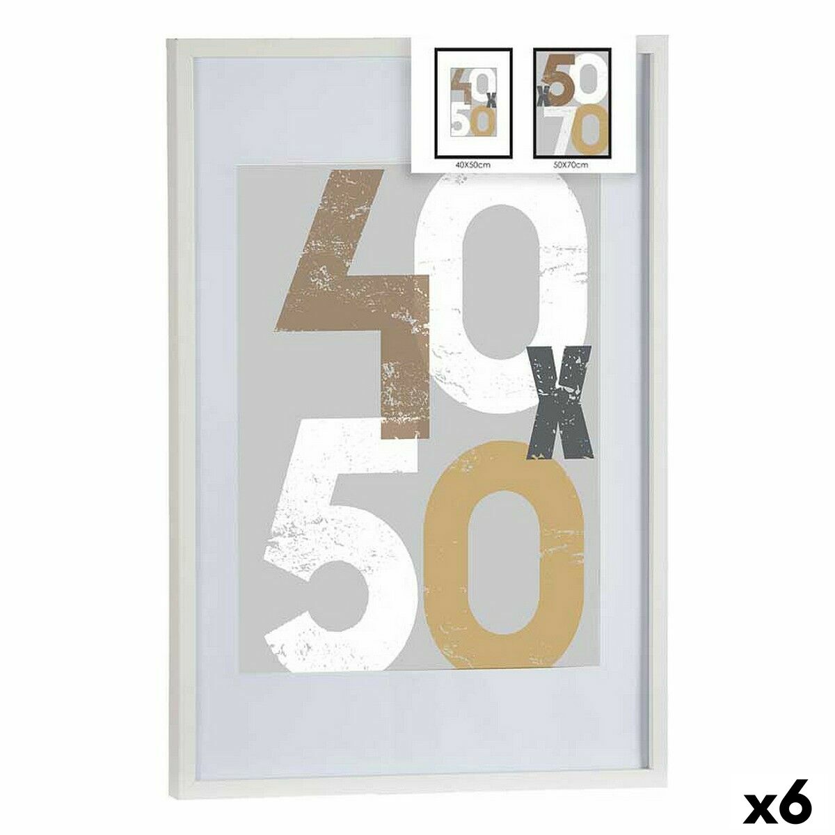 4899888603764 - Fotorahmen 525 x 25 x 725 cm Weiß Kunststoff Holz MDF (6 Stück)