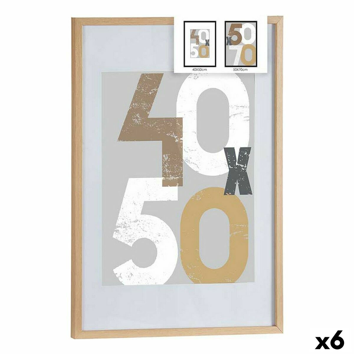 4899888603801 - Fotorahmen 525 x 25 x 725 cm natürlich Kunststoff Holz MDF (6 Stück)