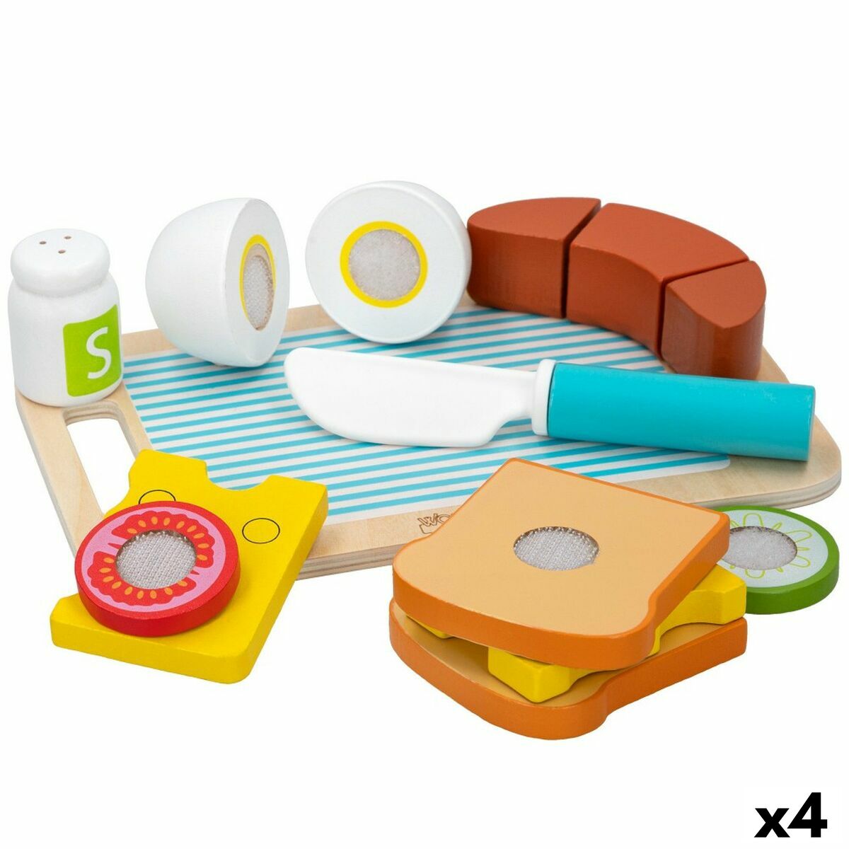 4899888607649 - Kit aus Spielzeuglebensmittel Frühstück 14 Teile (4 Stück)