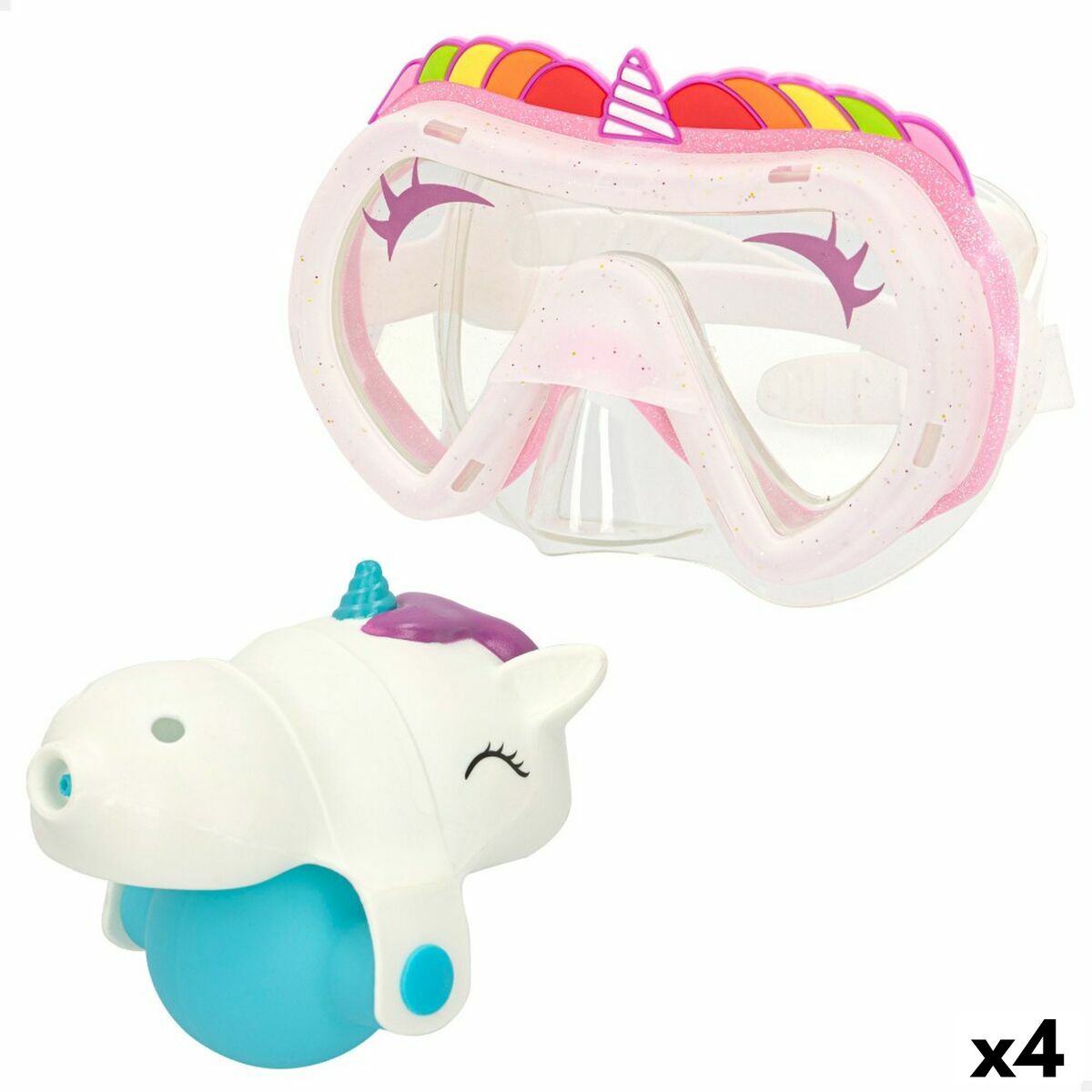 4899888609902 - Set von Wasserpistolen und Tauchmaske Unicorn 145 x 10 x 65 cm (4 Einheiten)